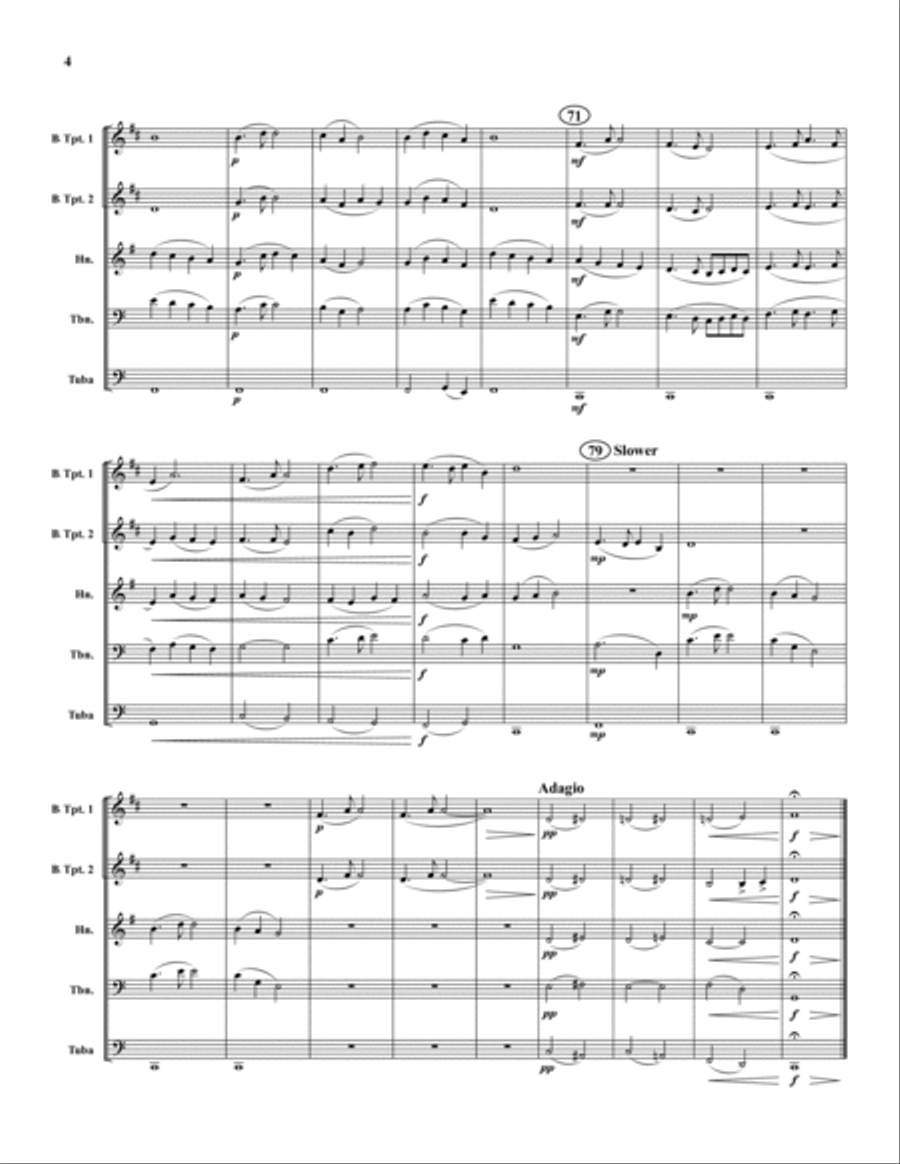 Goin' Home Goin' Home Brass Quintet scores gallery preview page 4