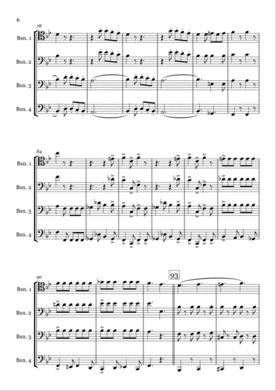 The Liberty Bell (for Bassoon Quartet) Woodwind Quartet scores gallery preview page 6