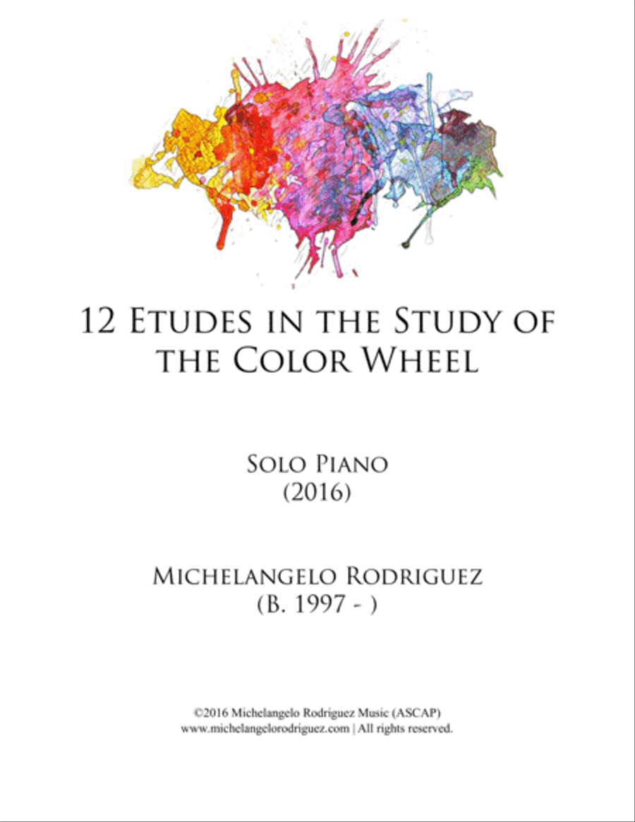 12 Etudes in the Study of the Color Wheel Piano Method scores gallery preview page 1