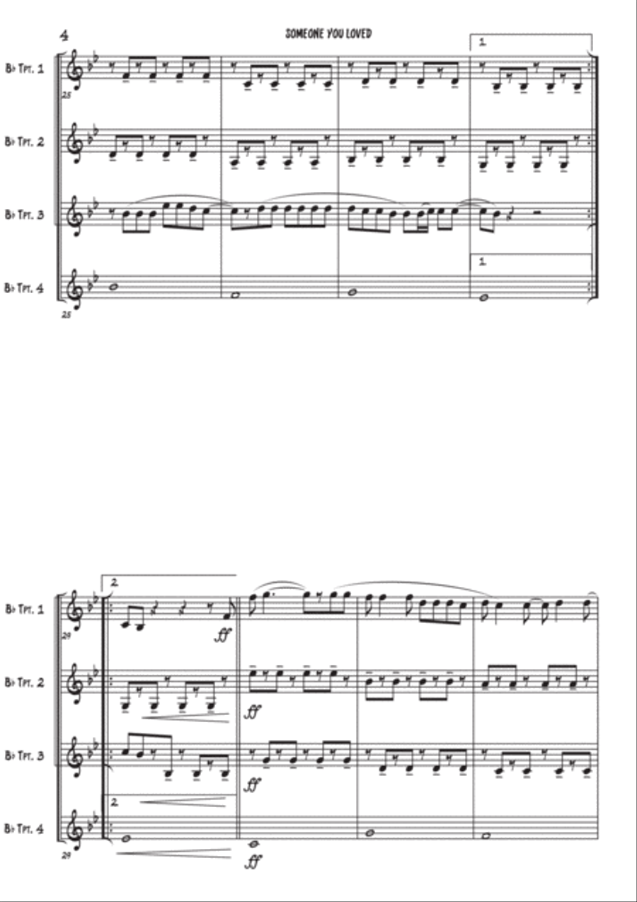 Someone You Loved Brass Ensemble scores gallery preview page 5