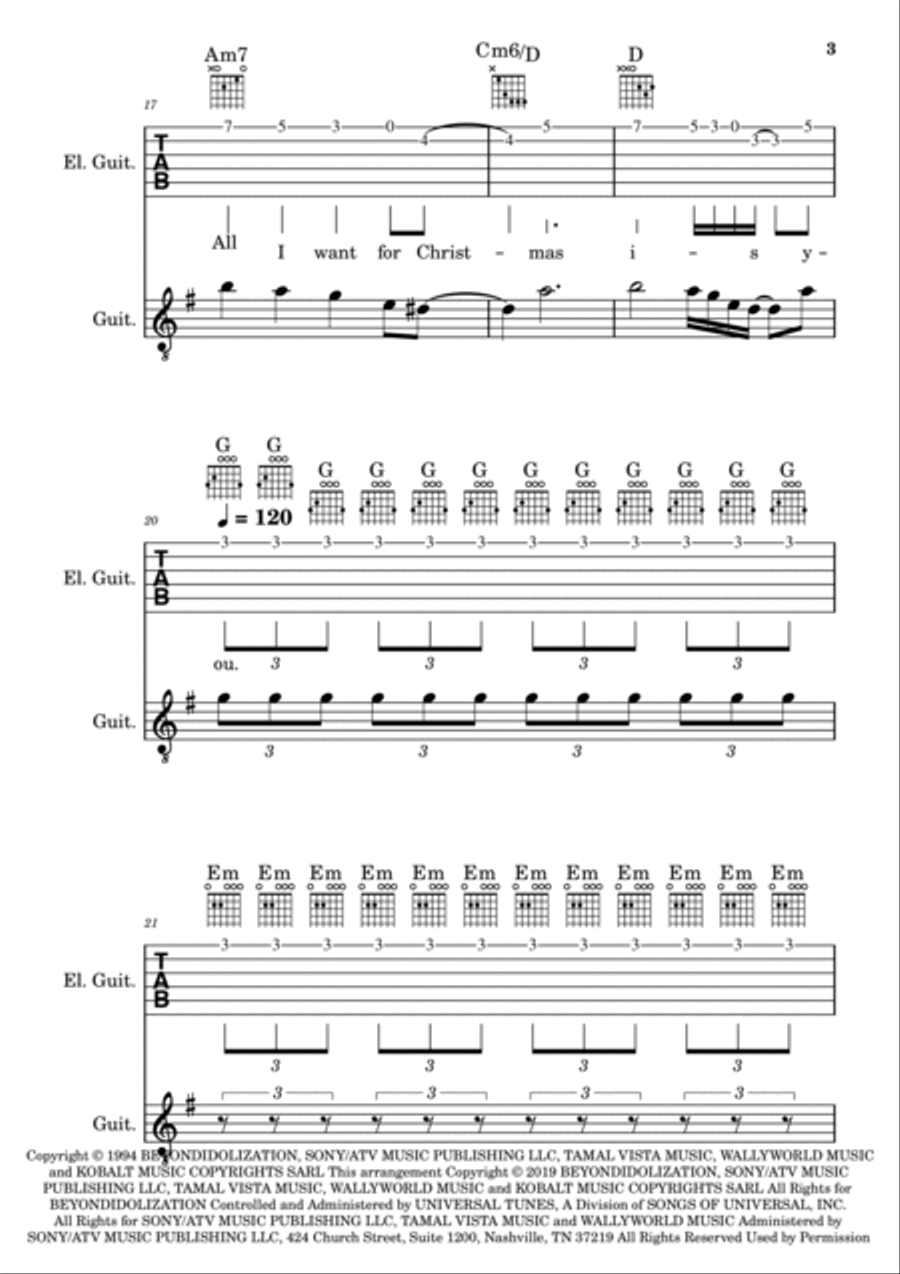 All I Want For Christmas Is You Acoustic Guitar scores gallery preview page 3