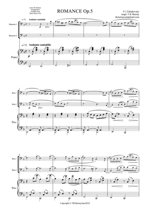 Book cover for Tchaikovsky - Romance Op.5 - 2 Bassoons & Piano