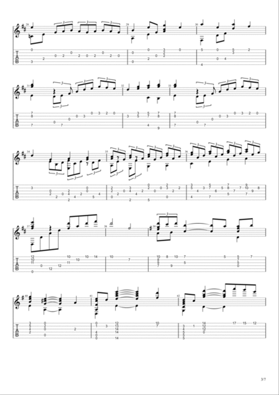Arabesque No. 1 from Two Arabesques (Claude Debussy) Acoustic Guitar scores gallery preview page 3