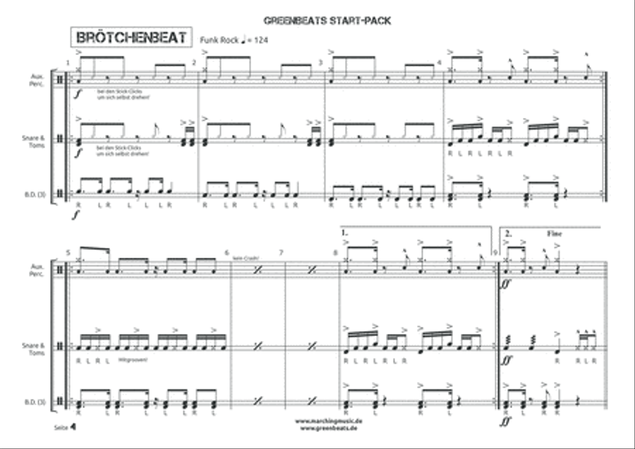 START PACK (greenbeats) - 7 Pieces for Percussion Ensemble Percussion Ensemble scores gallery preview page 5