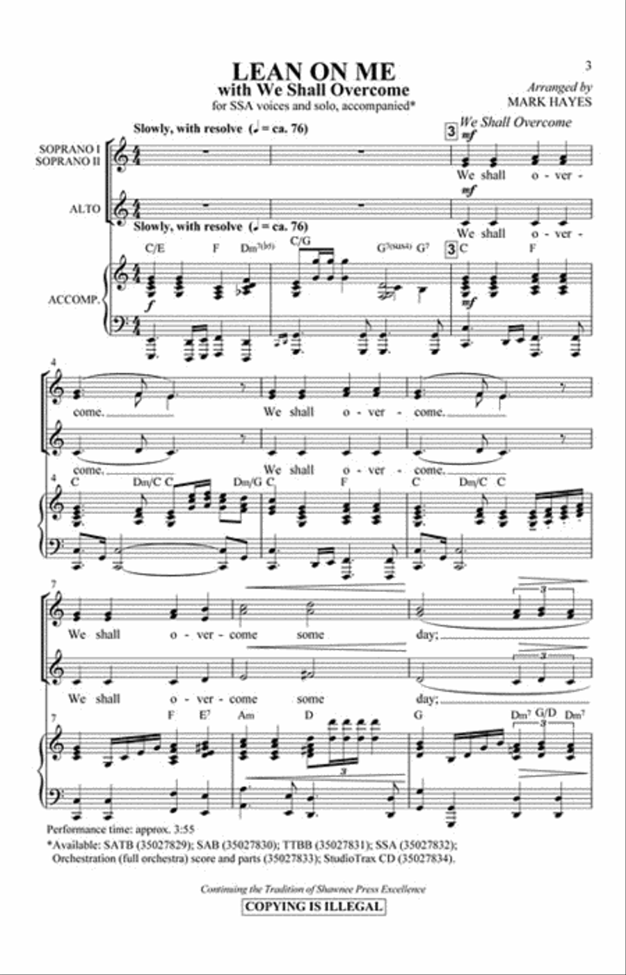 Lean on Me SSA scores gallery preview page 2