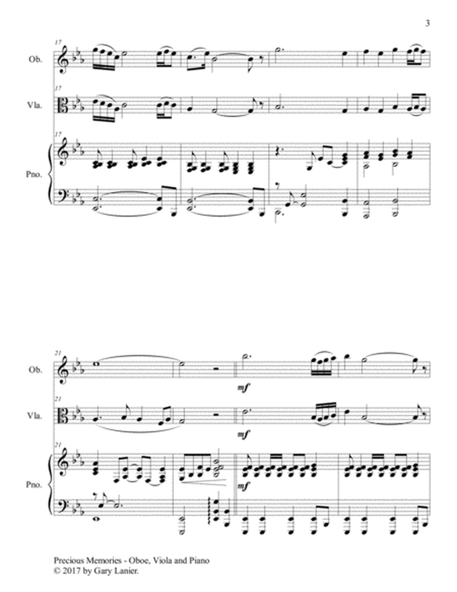 Precious Memories (Trio - Oboe, Viola & Piano with Score/Part) image number null