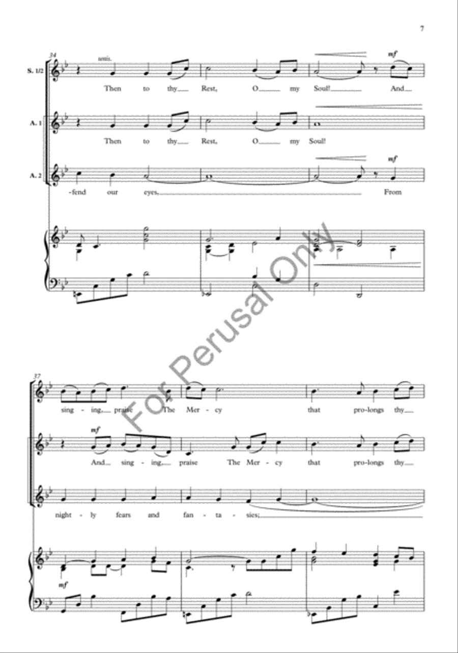 Evening Hymn SSAA scores gallery preview page 7