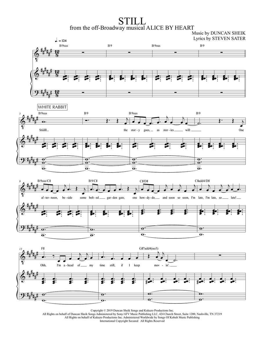 Still (from Alice By Heart) Voice scores gallery preview page 1