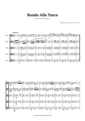 Book cover for Rondo Alla Turca by Mozart for Viola Quintet