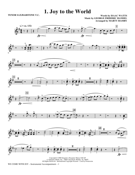 We Come With Joy Orchestration - Bb Tenor Sax/Bar. TC (Trb 1,2)