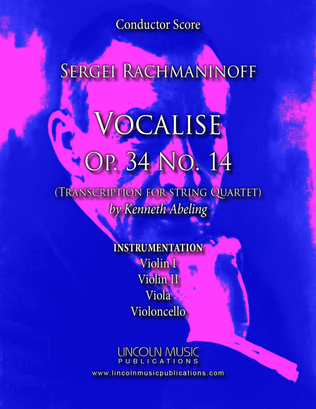 Book cover for Rachmaninoff - Vocalise Op. 34 No.14 (for String Quartet)