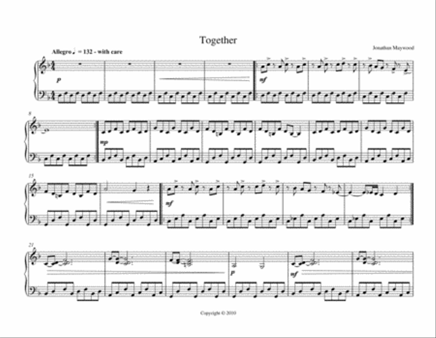 Together Easy Piano scores gallery preview page 1