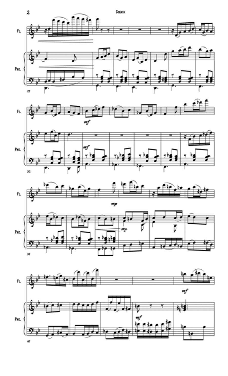 Sonata no.1 - for Flute and Piano (2015) Flute Solo scores gallery preview page 3