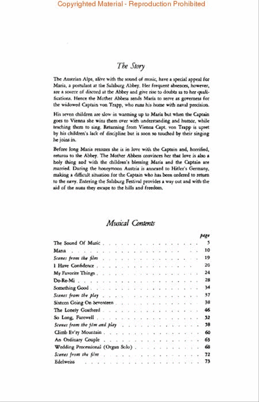 The Sound of Music Piano, Vocal, Guitar scores gallery preview page 2