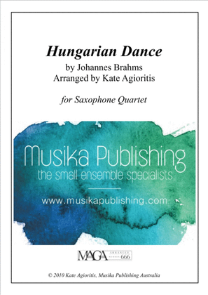 Hungarian Dance - in a Jazz Style - for Saxophone Quartet