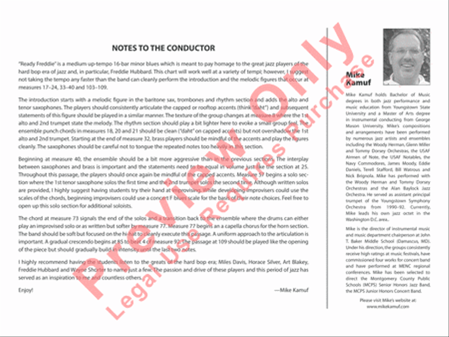 Ready Freddie Jazz Ensemble scores gallery preview page 3