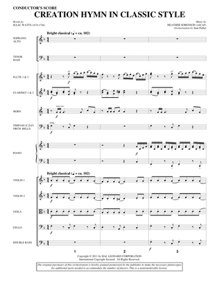 Book cover for Creation Hymn In Classic Style - Score
