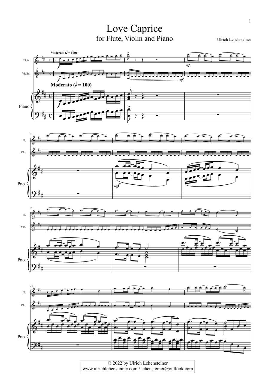Love Caprice Small Ensemble scores gallery preview page 1