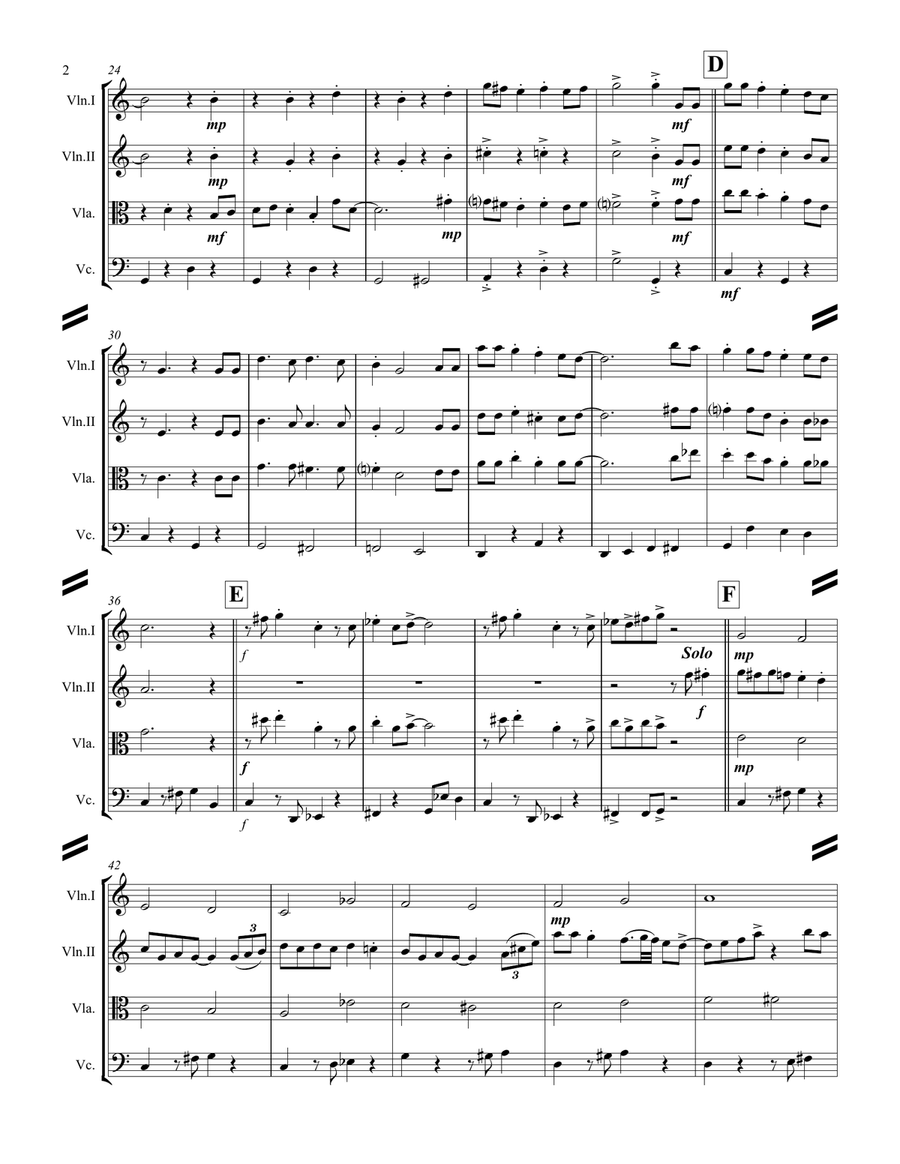 Let It Snow! Let It Snow! Let It Snow! String Quartet scores gallery preview page 3