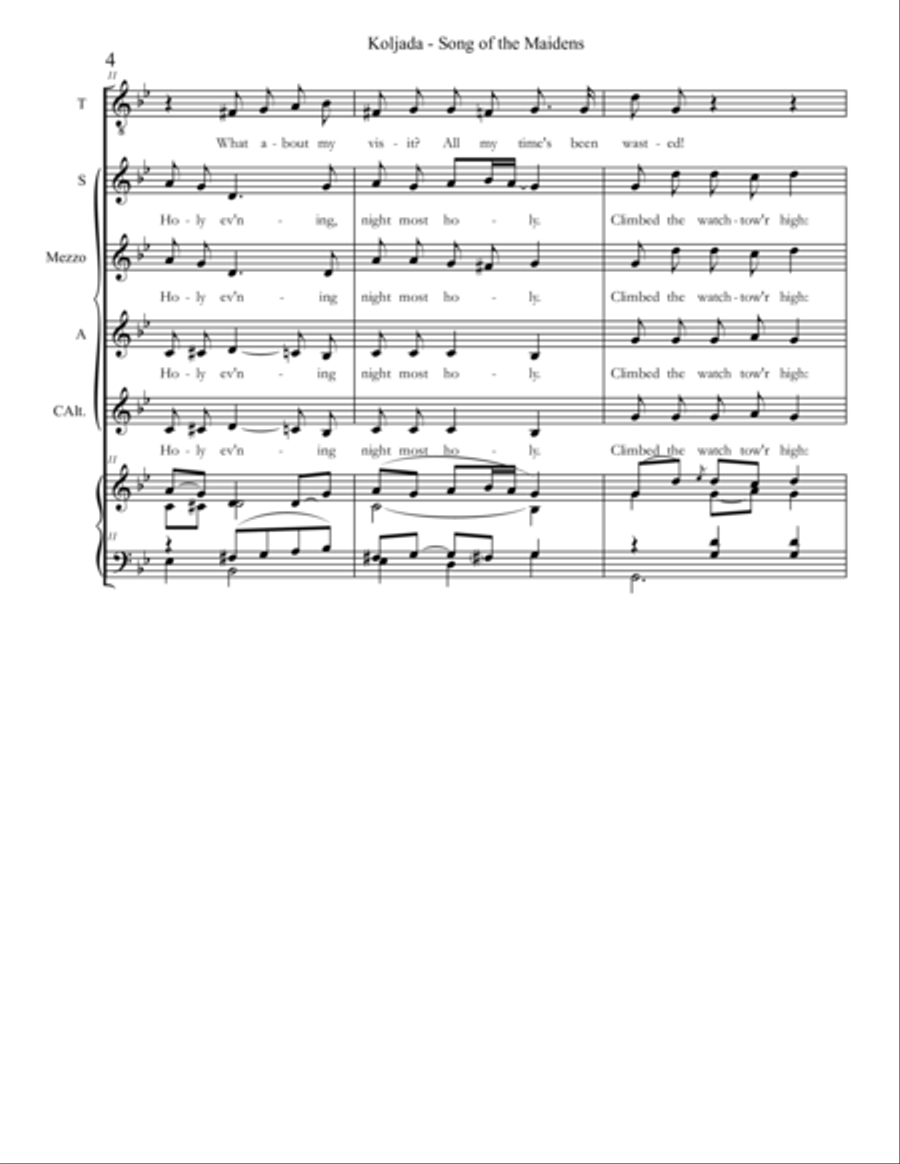 Koljada - Christmas Dance of the Russian Maidens Rimsky-Korsakov (Galiè) SSAA SSAA scores gallery preview page 4