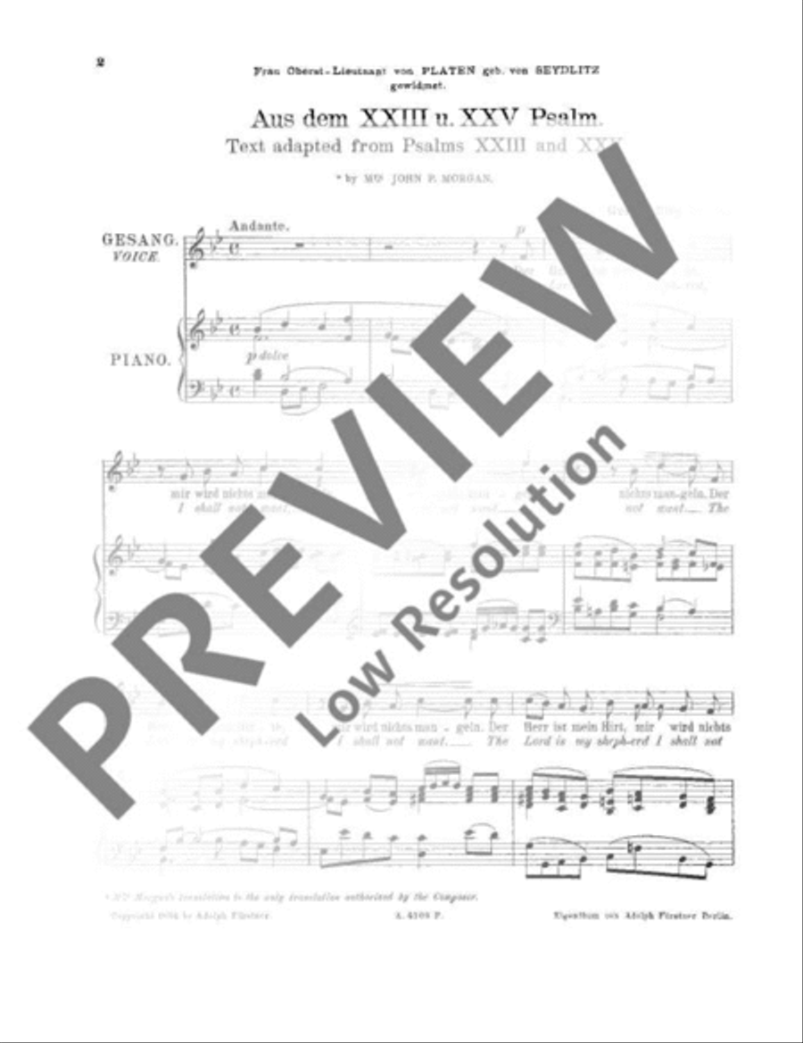 Text adapted from Psalms XXIII & XXV Voice Solo scores gallery preview page 3