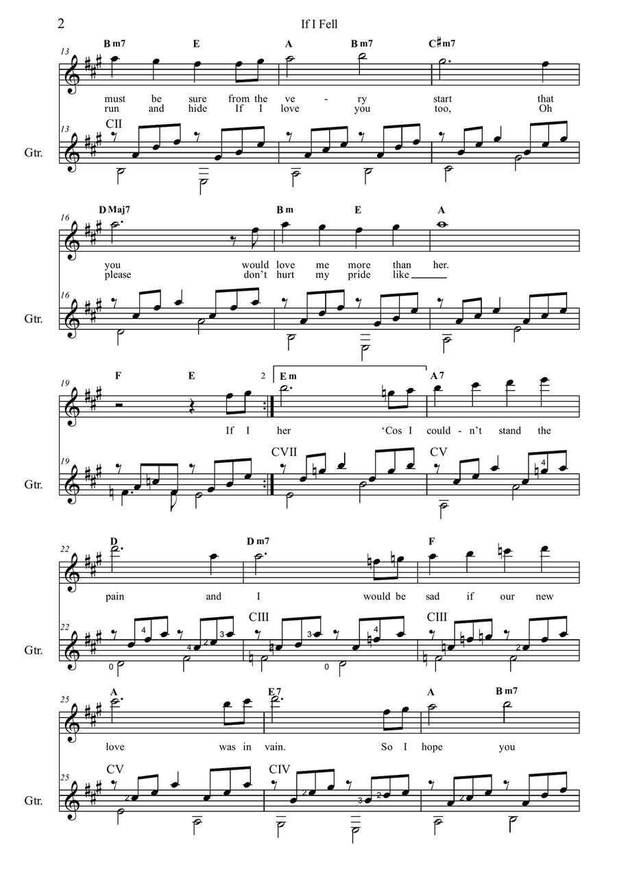 If I Fell Guitar scores gallery preview page 2