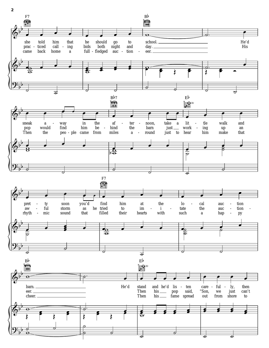 Auctioneer Auctioneer Piano, Vocal, Guitar scores gallery preview page 2
