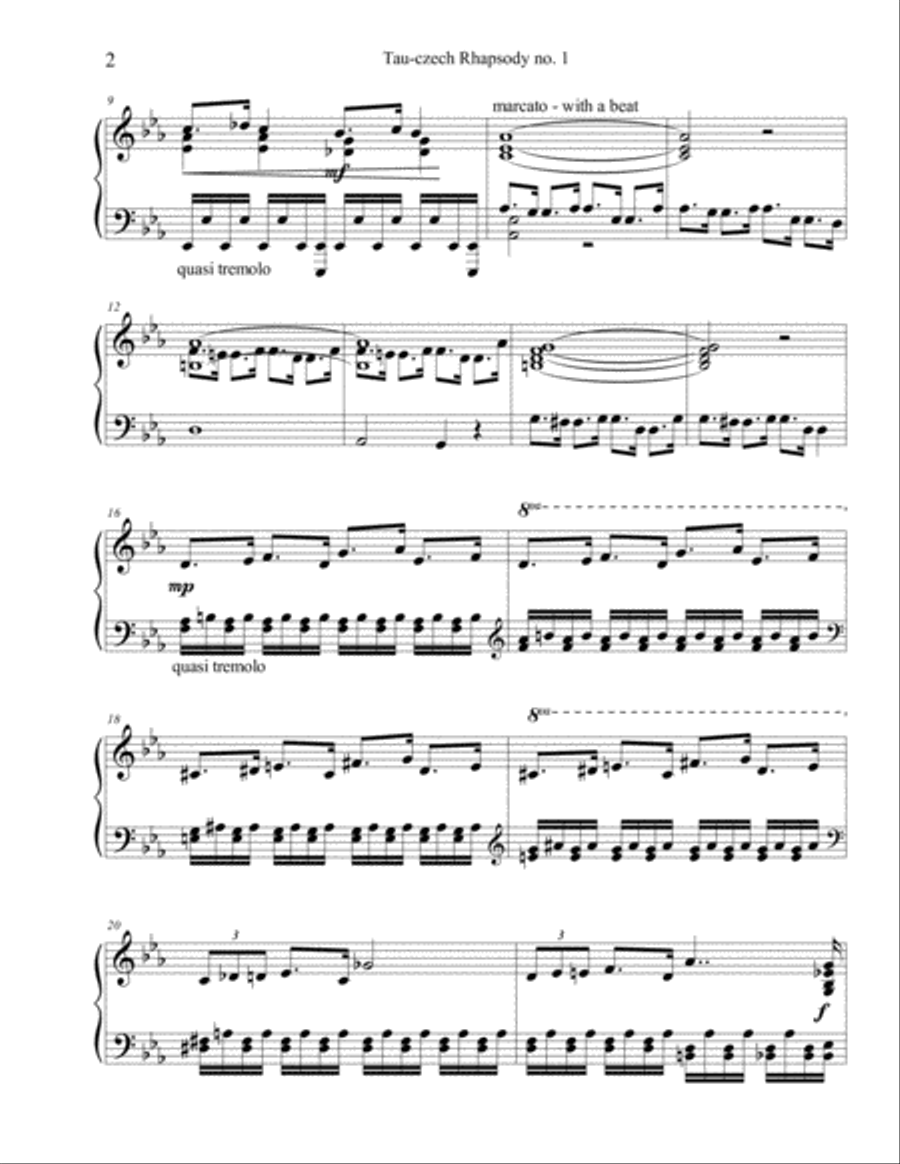 Tau-czech Rhapsody No. 1 Piano Solo scores gallery preview page 2