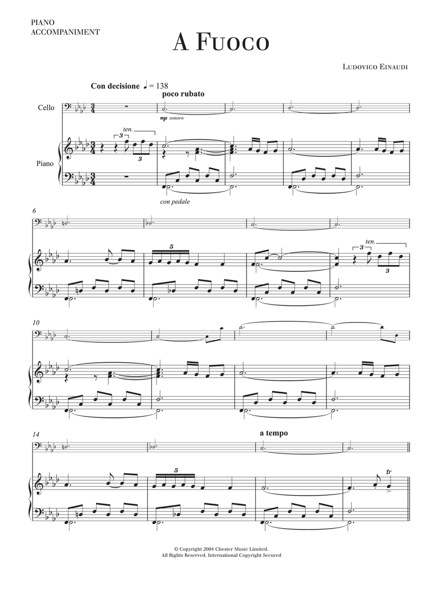 A Fuoco Cello Solo scores gallery preview page 1