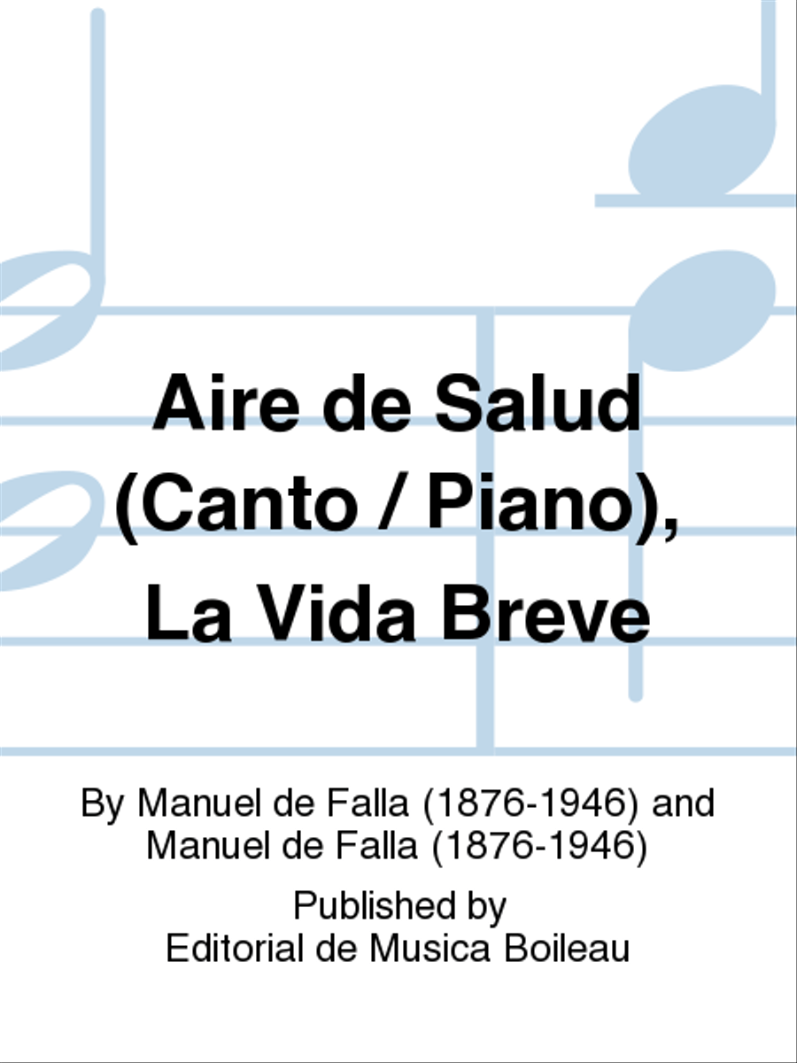 Aire de Salud (Canto / Piano), La Vida Breve Voice Solo scores gallery preview page 1