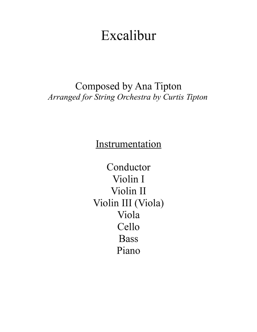 Excaliber String Orchestra scores gallery preview page 1