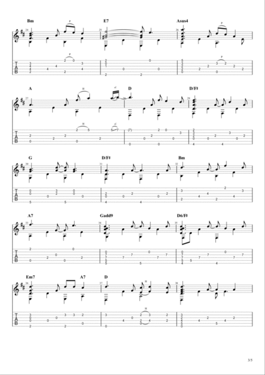 Amazing Grace, How Sweet the Sound Guitar Tablature scores gallery preview page 3