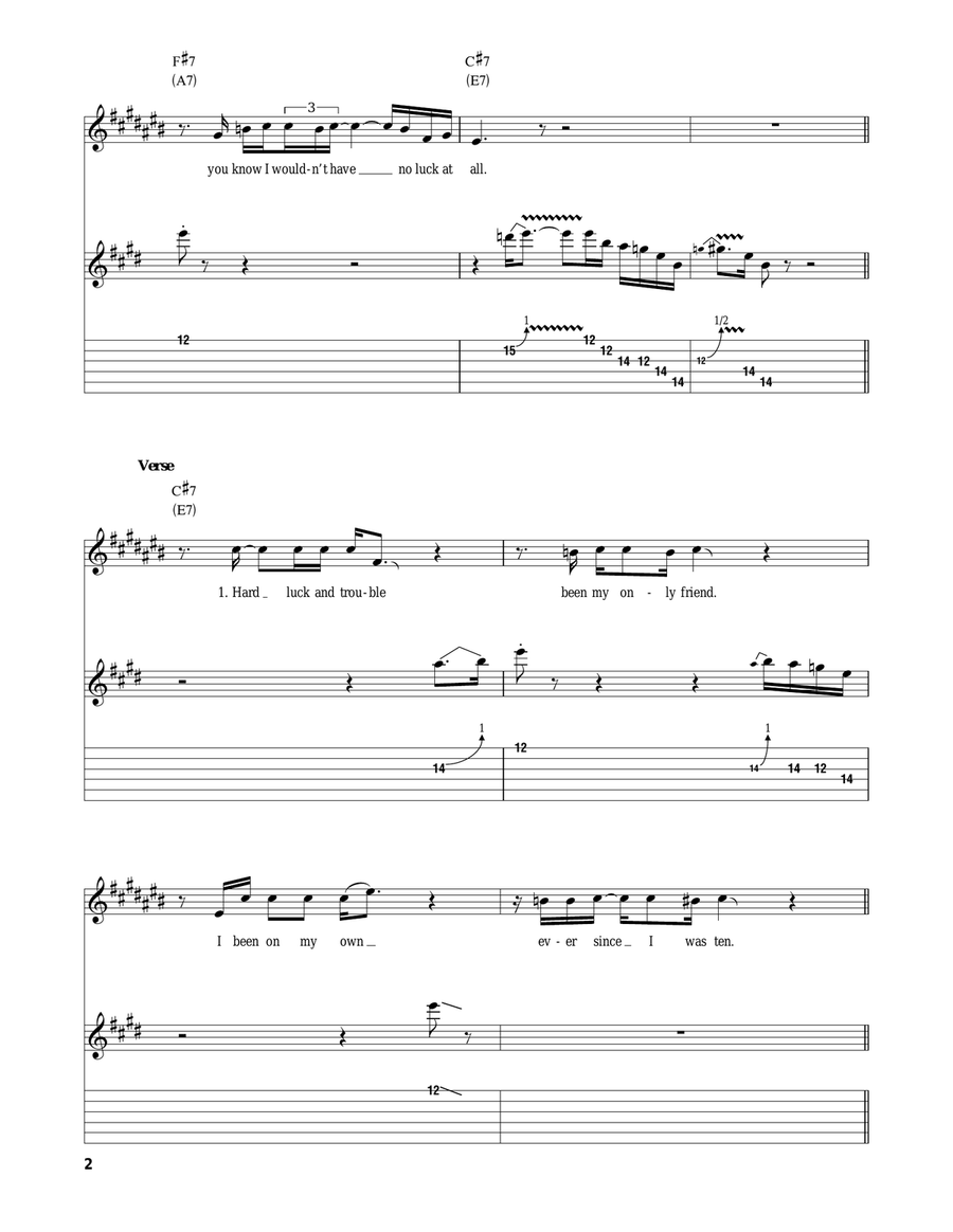 Born Under A Bad Sign Electric Guitar scores gallery preview page 2