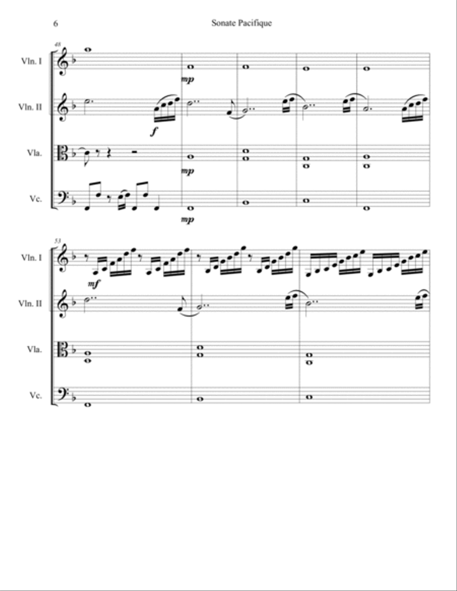 Sonate Pacifique String Quartet scores gallery preview page 6