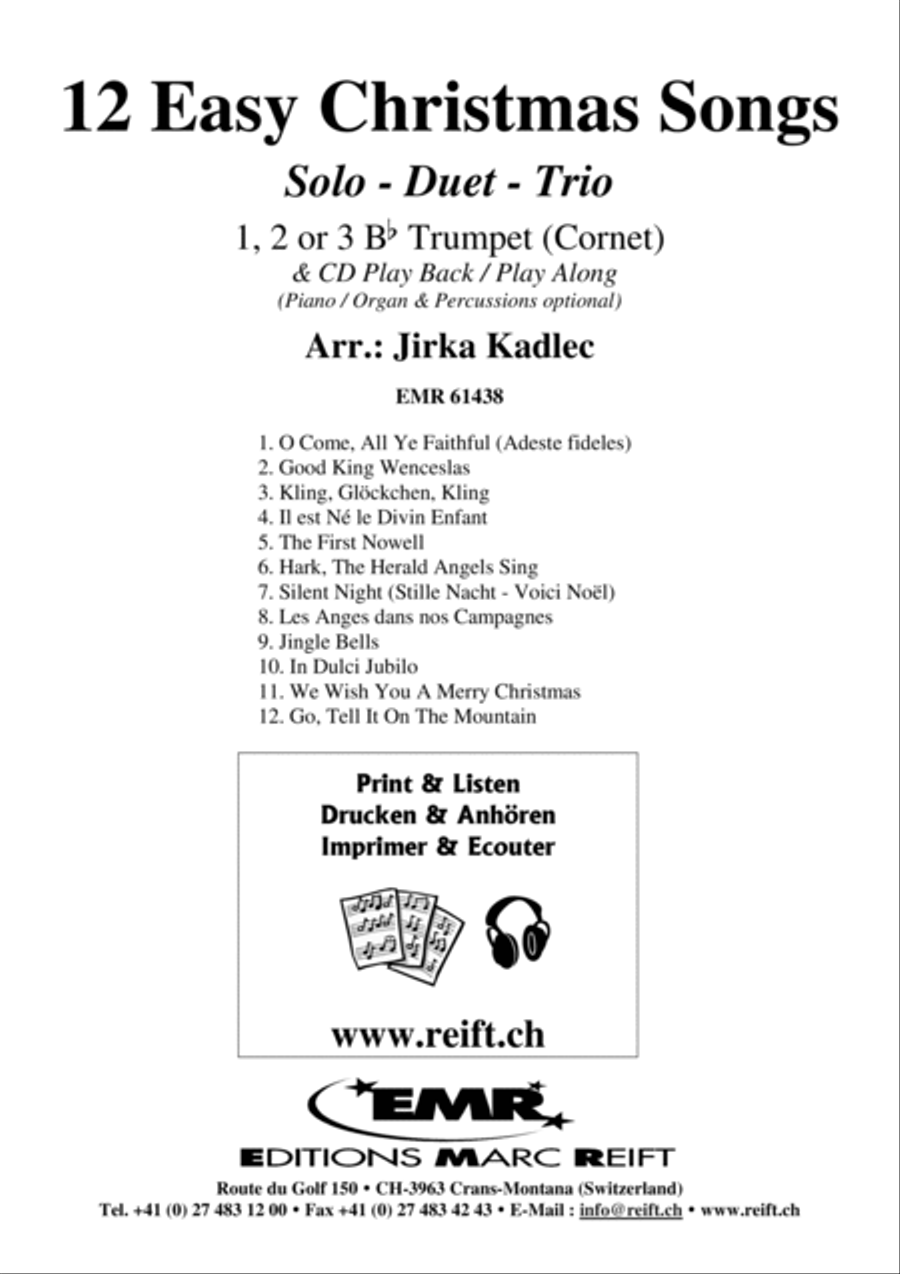 12 Easy Christmas Songs Trumpet Duet scores gallery preview page 2