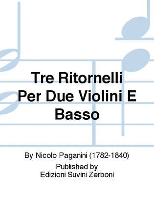 Tre Ritornelli Per Due Violini E Basso