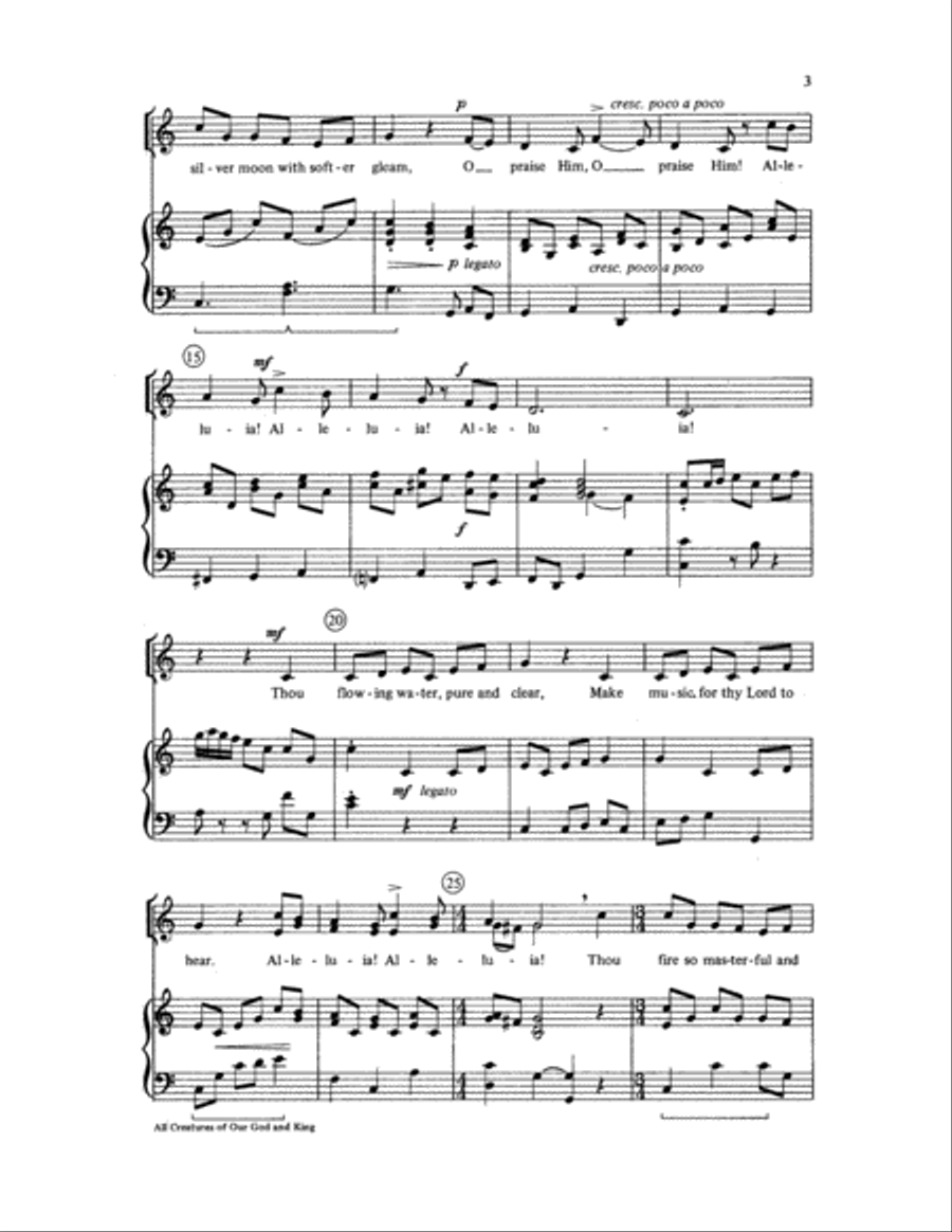 All Creatures of Our God and King Unison Choir scores gallery preview page 3