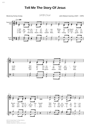 Tell Me The Story Of Jesus - SATB Choir