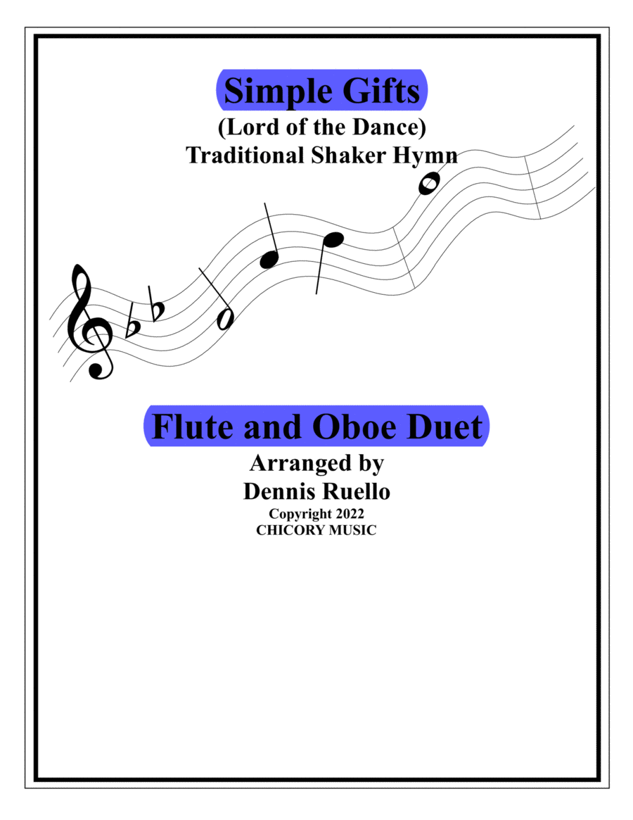 Simple Gifts (Lord of the Dance) - Flute and Oboe Duet - Intermediate Level image number null
