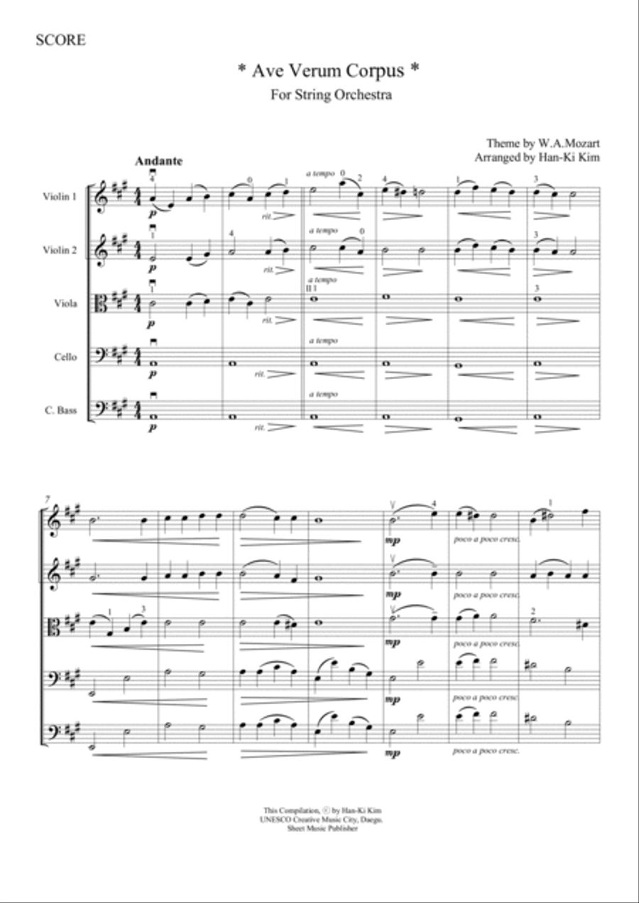 Ave Verum Corpus - For String Orchestra String Orchestra scores gallery preview page 2