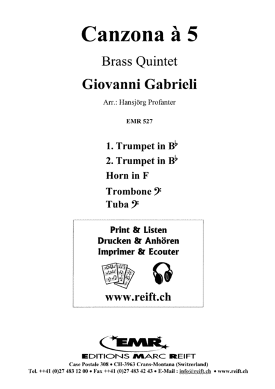Canzona a 5 Brass Quintet scores gallery preview page 2