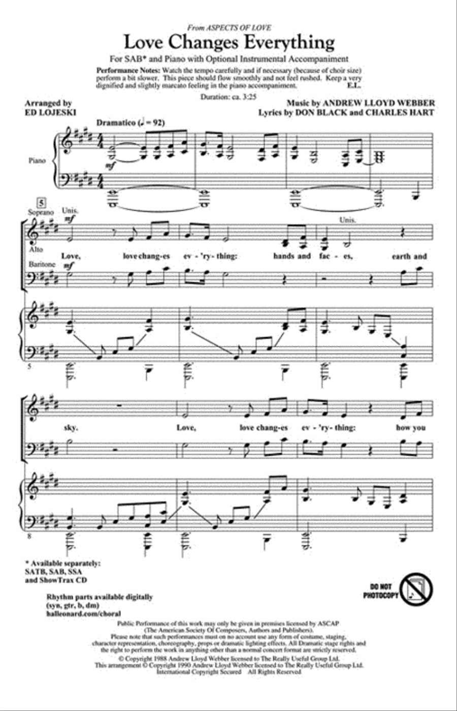 Love Changes Everything 3-Part scores gallery preview page 2