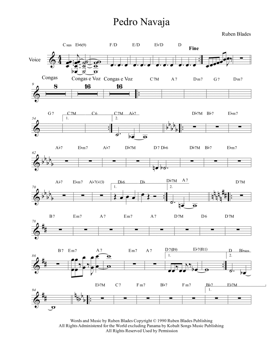 Pedro Navaja Piano scores gallery preview page 1