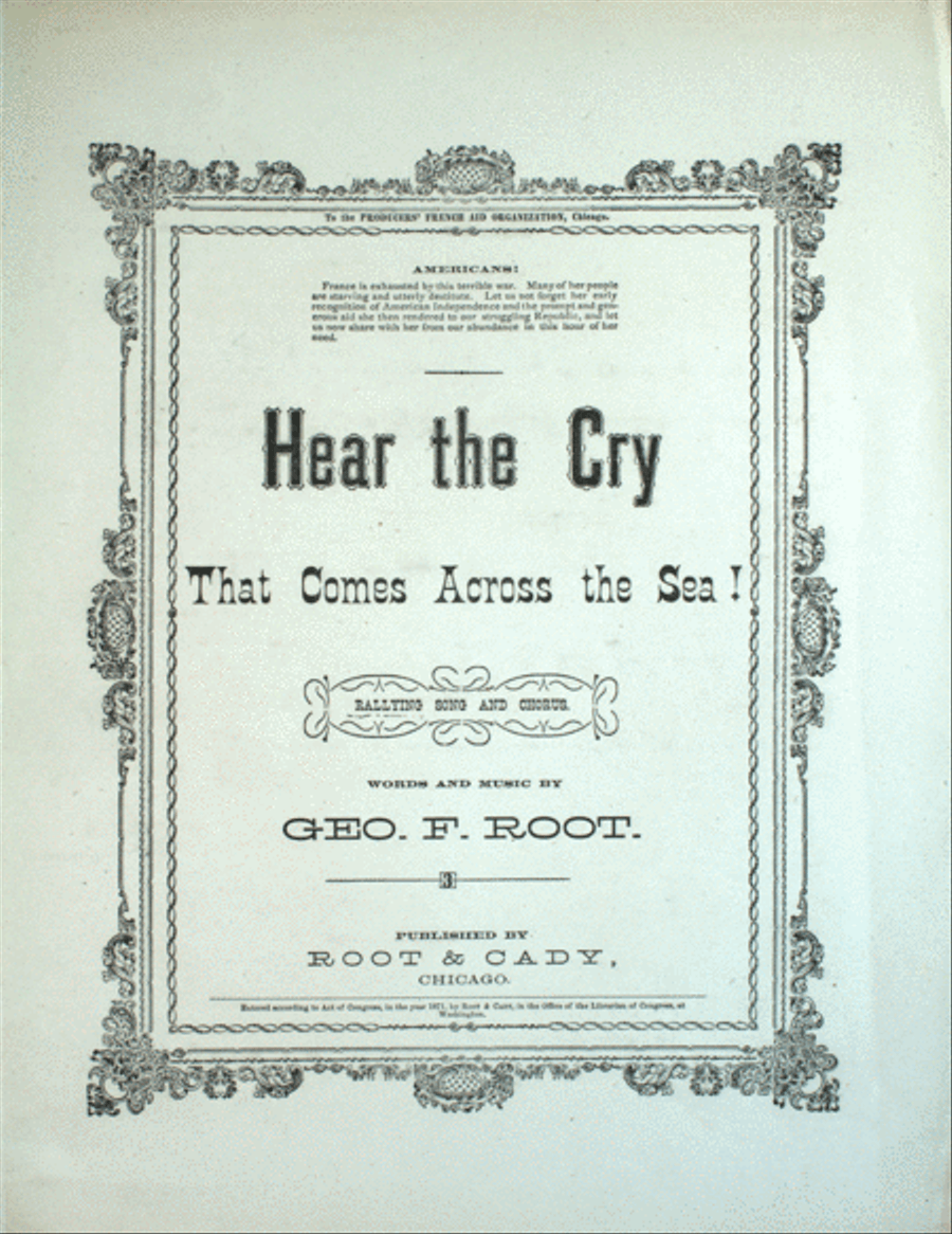 Hear the Cry That comes Across the Sea! Rallying Song and Chorus 4-Part scores gallery preview page 1