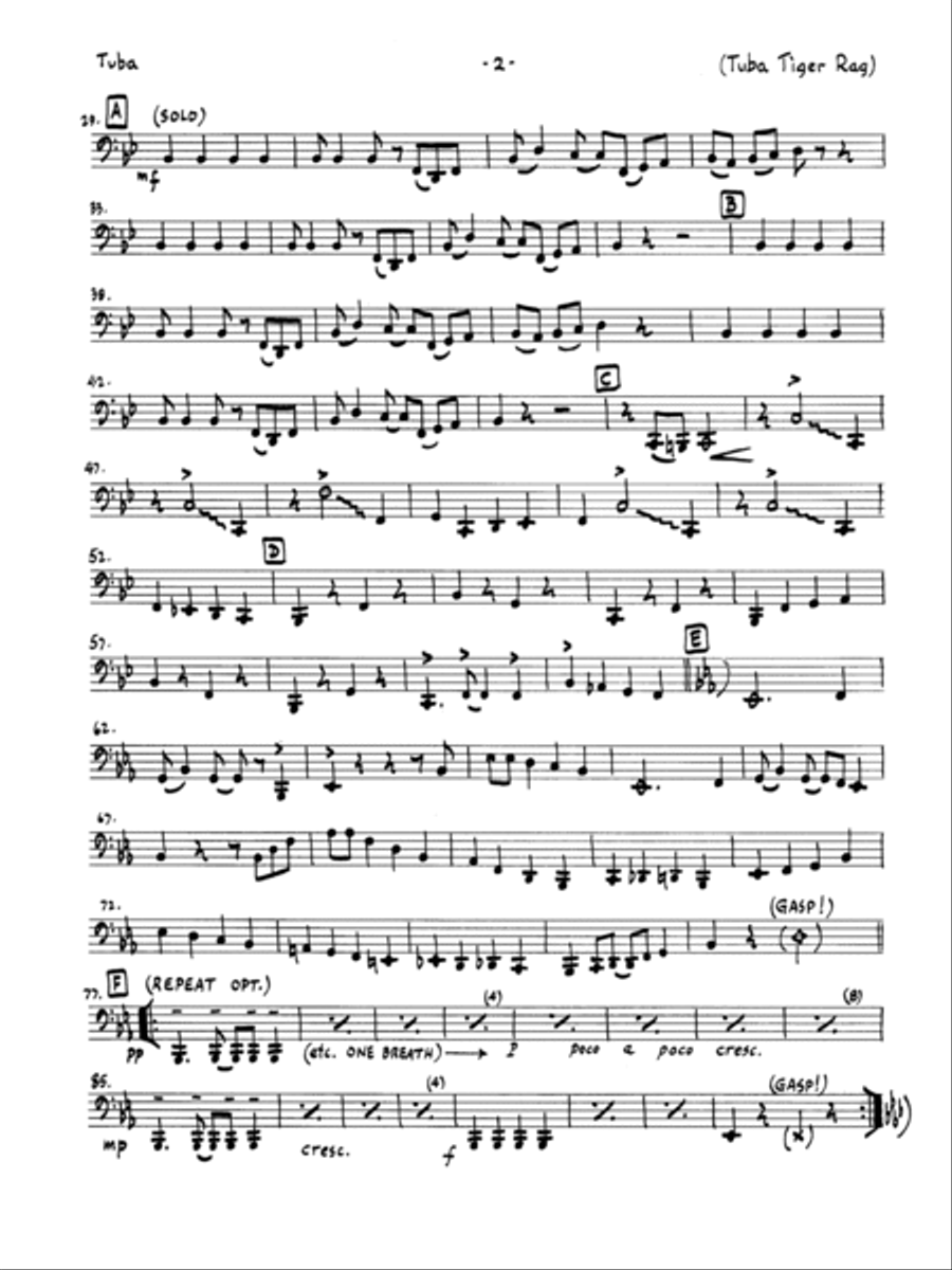 Tuba Tiger Rag - Tuba Tuba Tiger Rag - Tuba Brass Ensemble scores gallery preview page 2
