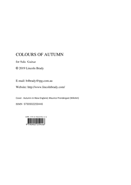 COLOURS OF AUTUMN - Solo Guitar image number null
