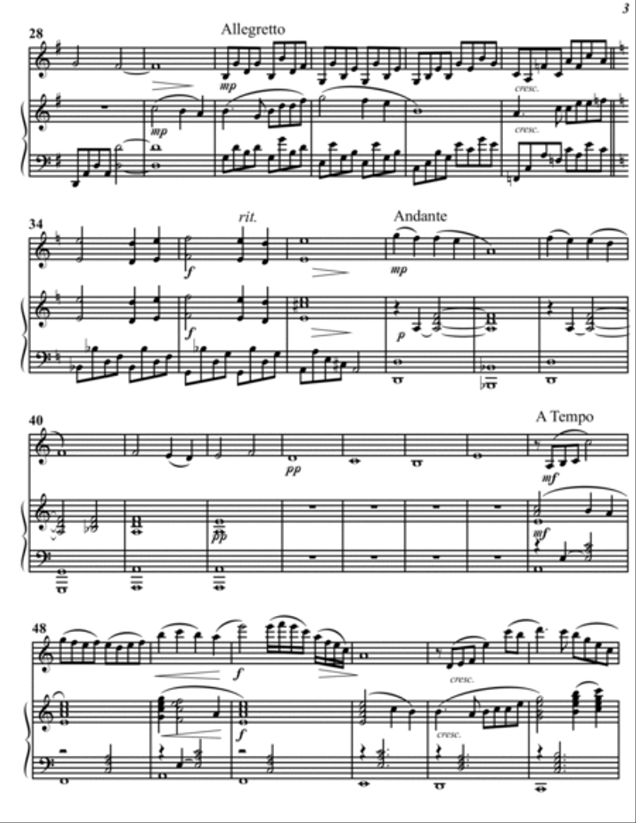 Andante and Allegro for Violin and Piano Violin Solo scores gallery preview page 4
