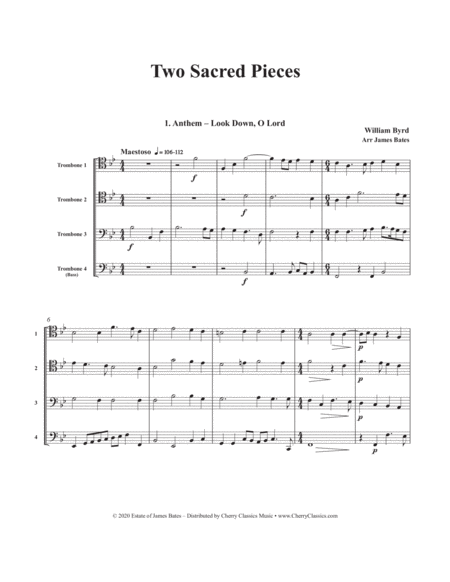 Two Sacred Pieces for Trombone Quartet
