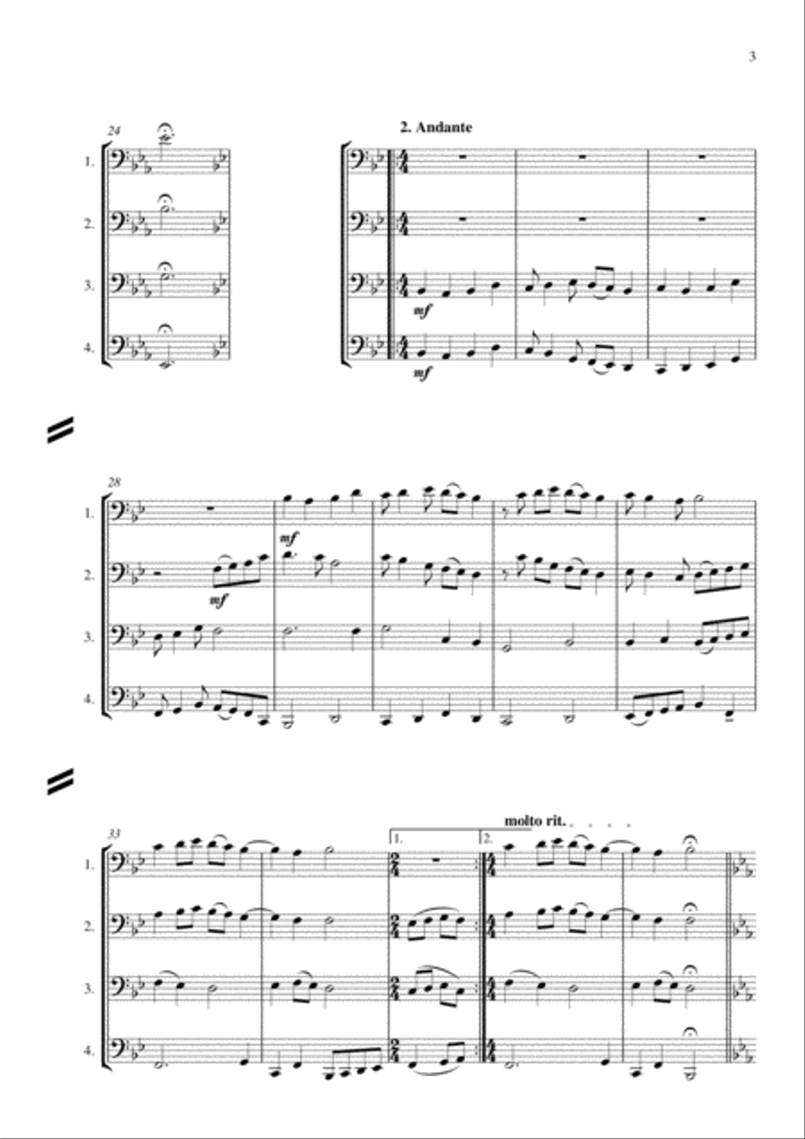 Trois Etudes pour Quatre Brass Duet scores gallery preview page 3