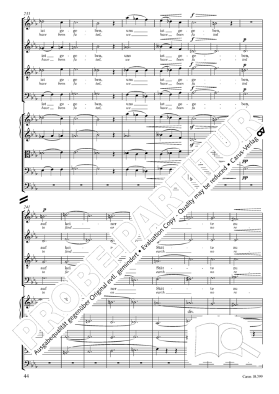 Schicksalslied, Op. 54 4-Part scores gallery preview page 45